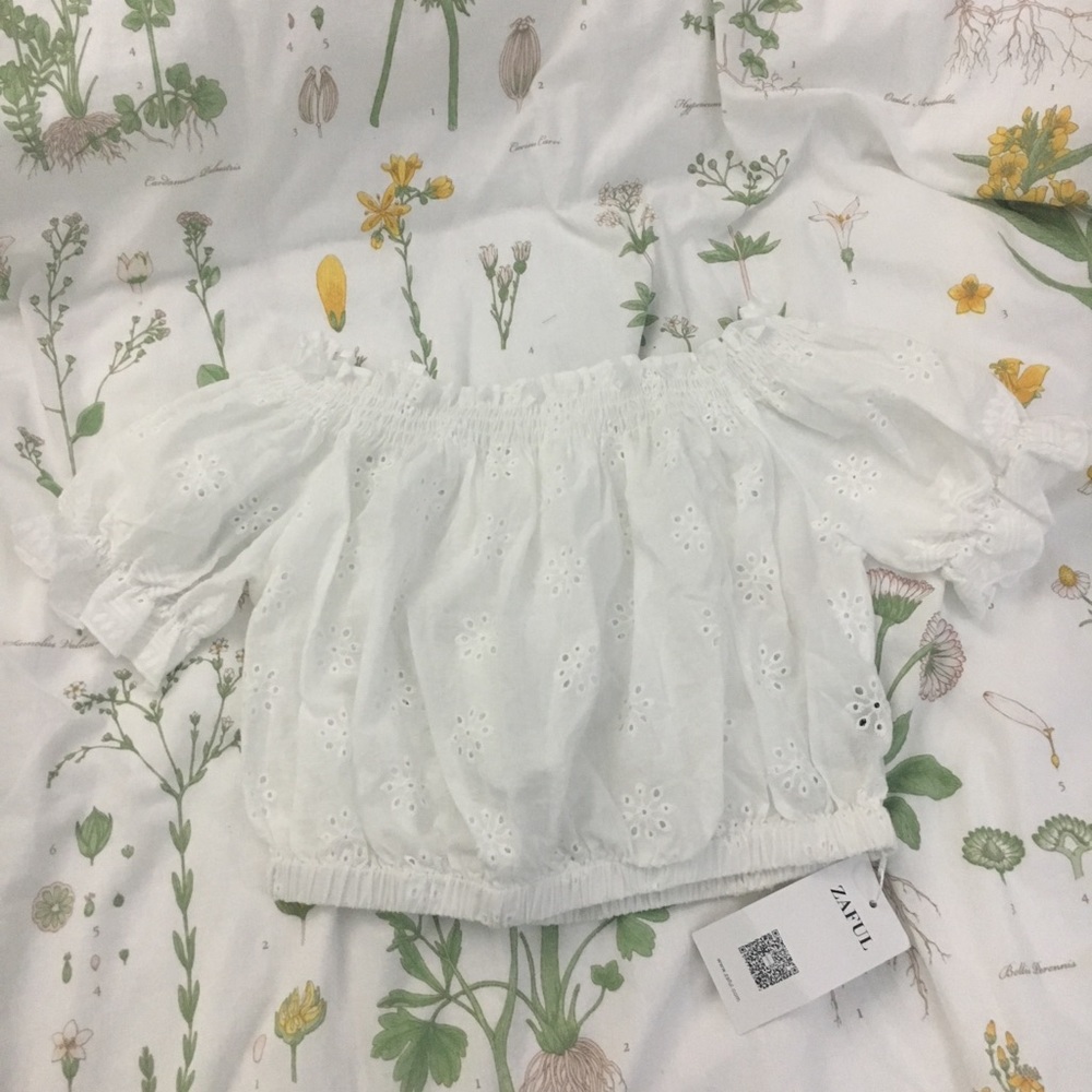 Eyelet Off the Shoulder Top